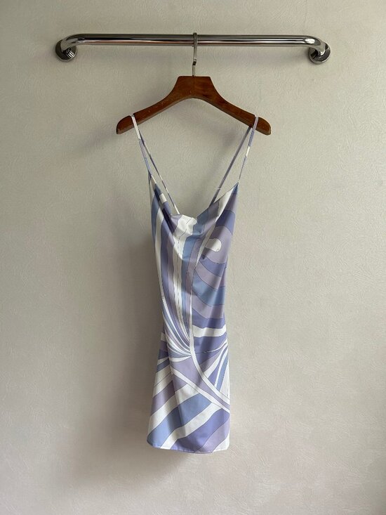 Emilio Pucci Dresses & Skirts - Emilio Pucci Lavender and White Mini Slip Dress